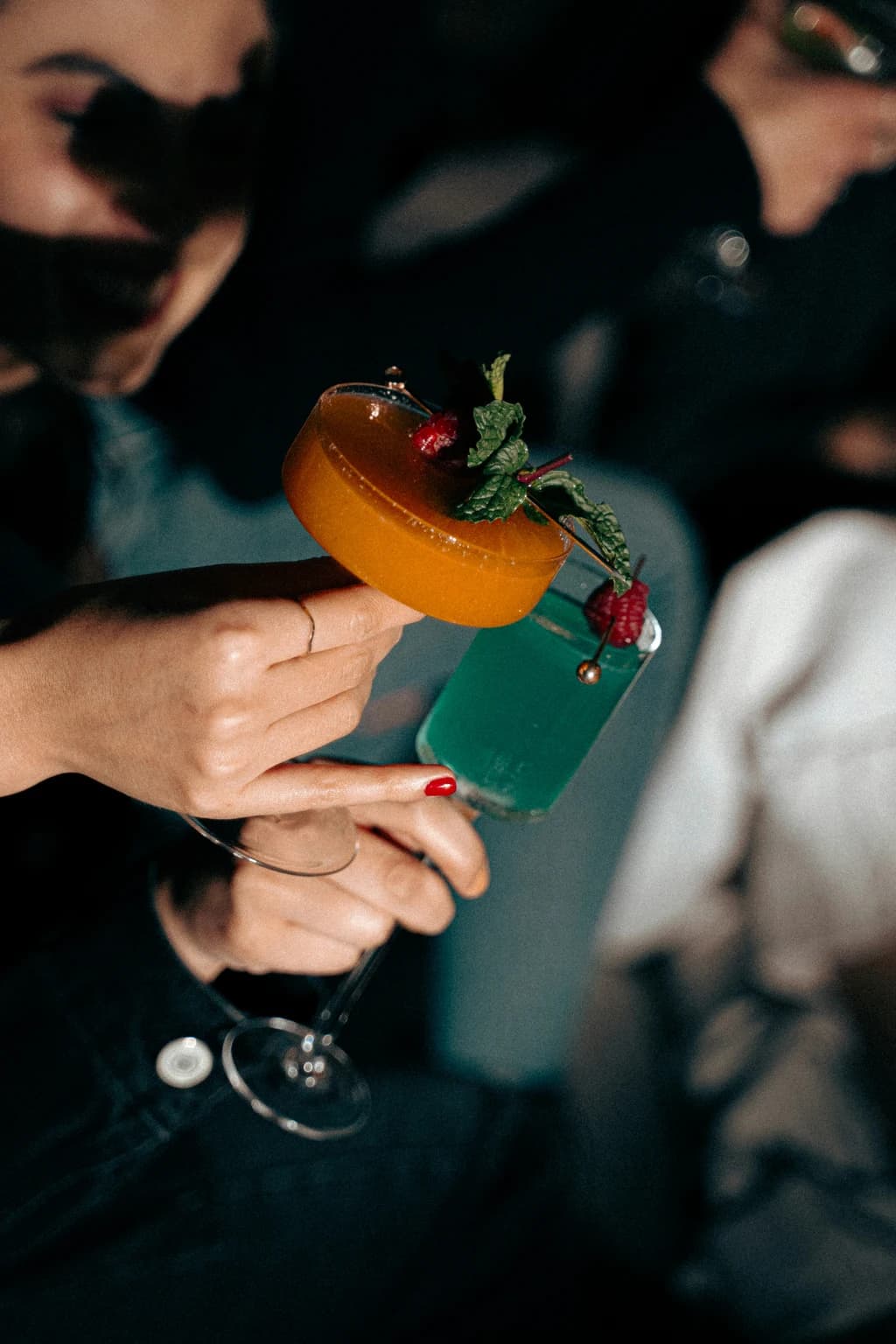 people cheersing different seasonal drinks