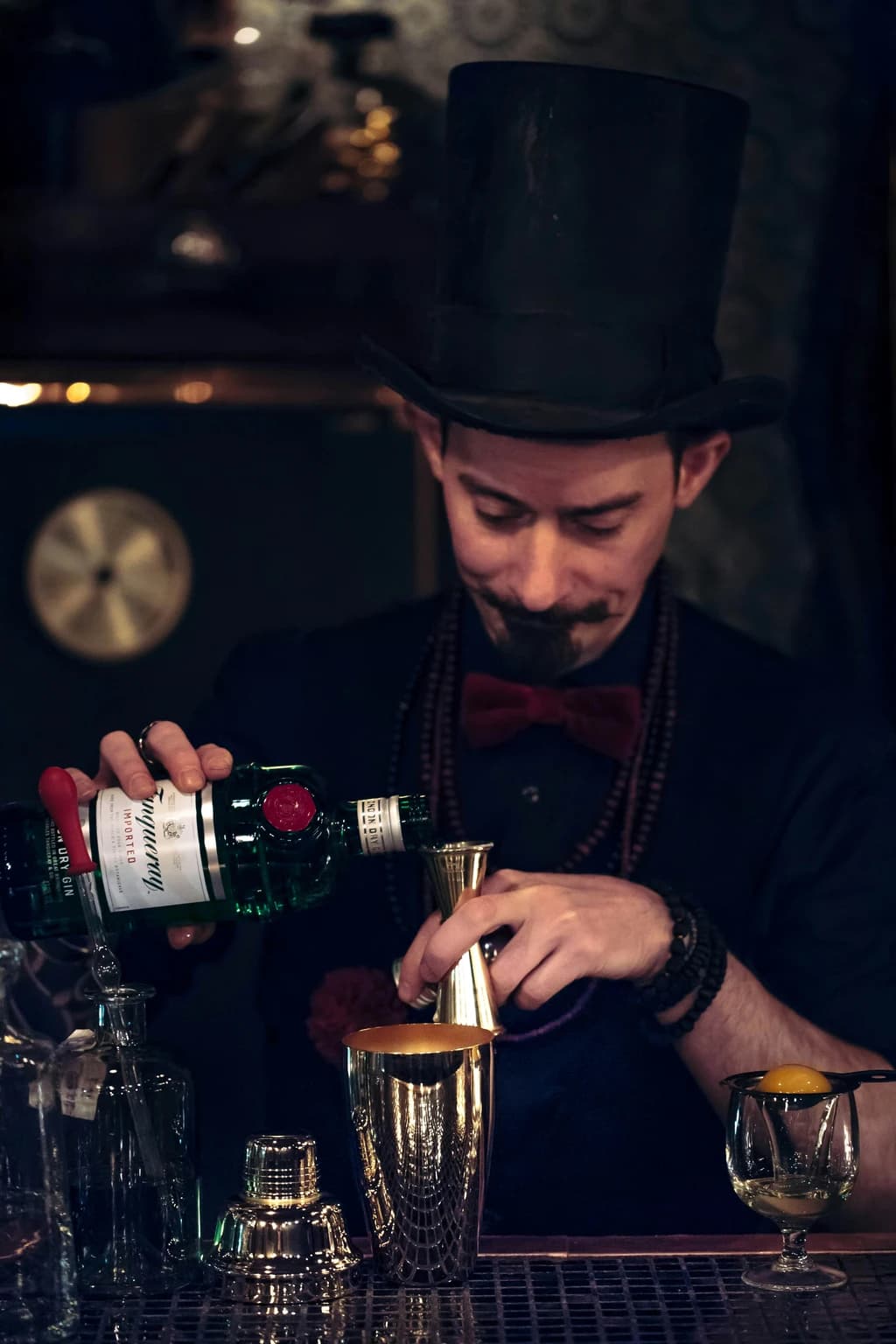 a mixologist mixing a drink