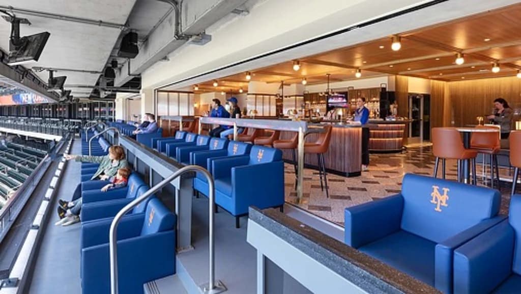 the view inside the luxury box at citi field