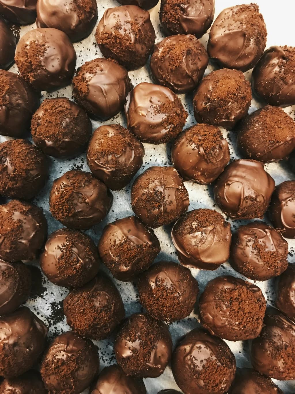 a bunch of chocolates from a top view